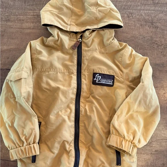 Kids Tan Hooded Puffer Jacket - Picture 1 of 2